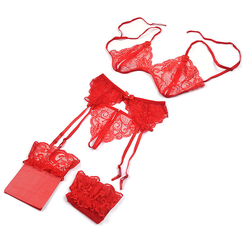 1 Set Women's Lace Lingerie, S - Sheer Mesh Bra recension och pris