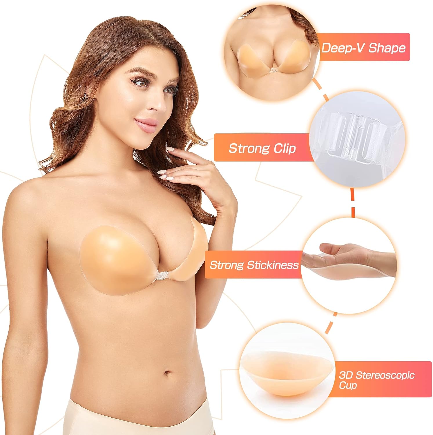 Push-Up Wire-Free Solid Silico - Push Up Bra Silicone recension och pris